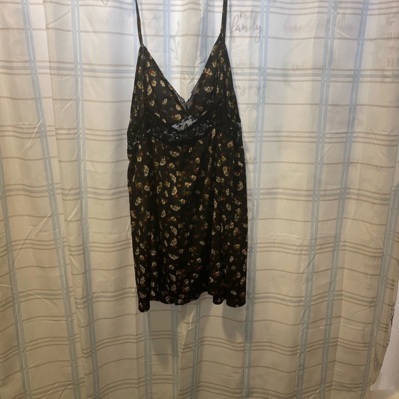 Floral Black Slip Dress - Picture 1 of 2
